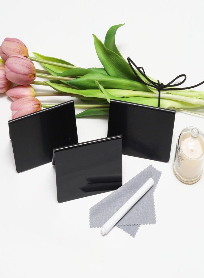 مجموعة ويندونك من 15 لافتة صغيرة للسبورة لحفلات البوفيه، لافتات طاولة قابلة لإعادة الاستخدام مقاس 4 × 3 بوصات مع قلم سبورة وقطعة قماش للمسح، ملصقات طعام للطاولة لحفلات الزفاف والمخبوزات (نمط V) - Image 3